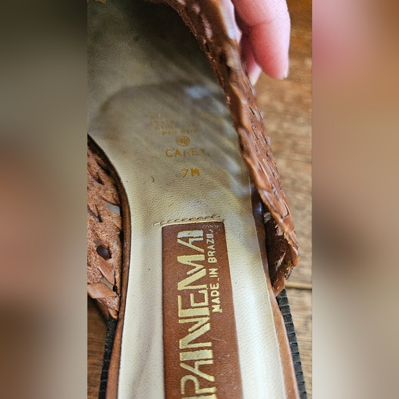 Ipanema Brown Leather Woven Heeled Shoes - Picture 7 of 9